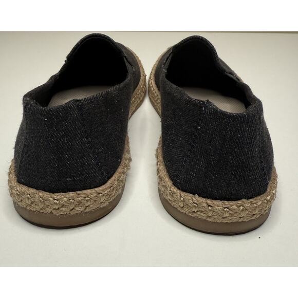 Trotters Poppy Espadrille Flat Womens 8N Black Text Hemp Edge Slip On Shoe - Picture 4 of 9